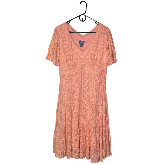 Rabbit Designs Dress Pink Lace Gauzy Sz 16 Spring Feminine Coquette Loose Easy - Picture 1 of 9